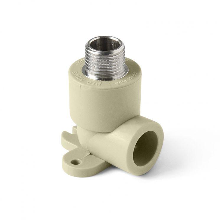 Угольник комб. НР 20x1/2 с креплением TEBO серый (20/80) 031030902