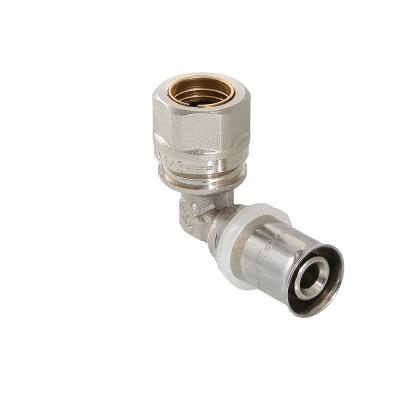 Угольник пресс 16мм с переходом на обжим 15мм VALTEC 10/150