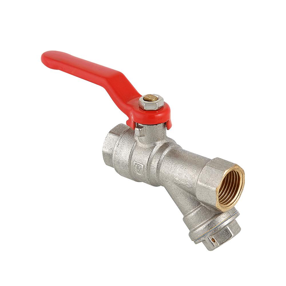 Кран VALTECшар. со встроенным фильтром, стальная рукоятка3/4" вн.-вн. 6/54