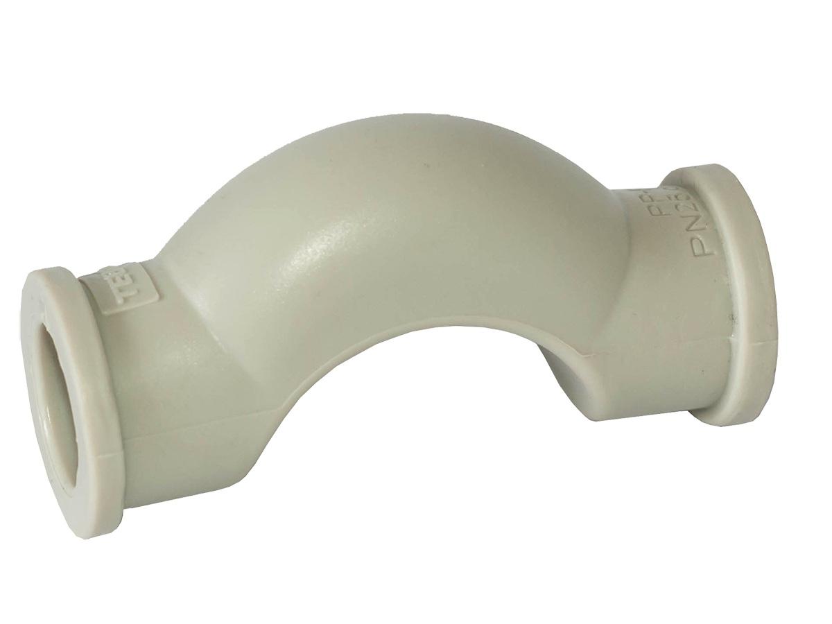 Обводное колено раструбное 20 TEBO серый (30/330)