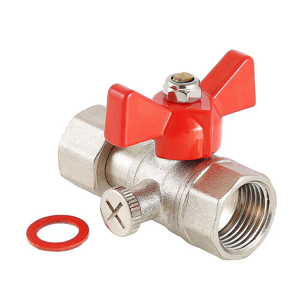 Кран VALTEC шаровой для подключенияманометра, 1/2"нар -1/2"вн. 8/128