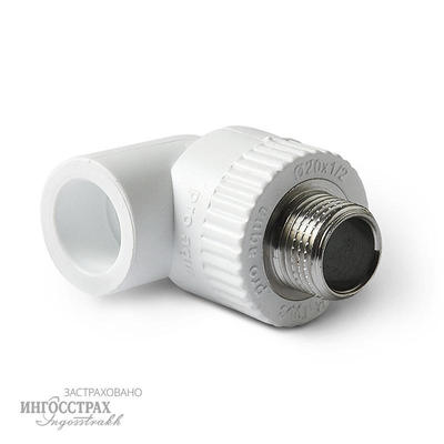 Угольник комб. НР 25*3/4 TEBO белый (15/90)