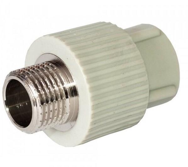 Муфта комб. НР 25*3/4 TEBO серый (20/120)