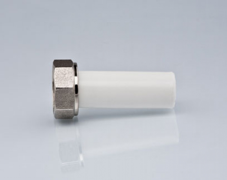 Штуцер с накидной гайкой 20*1/2 TEBO белый (50/400)