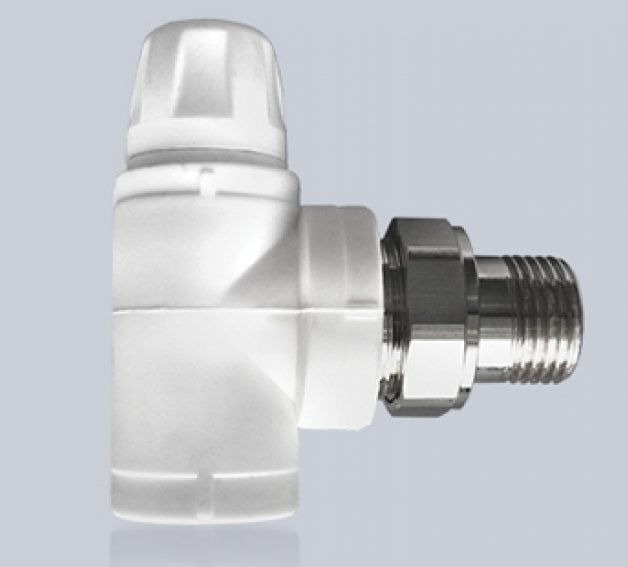 Клапан запорный угловой для радиатора 25x3/4 TEBO белый (10/60)