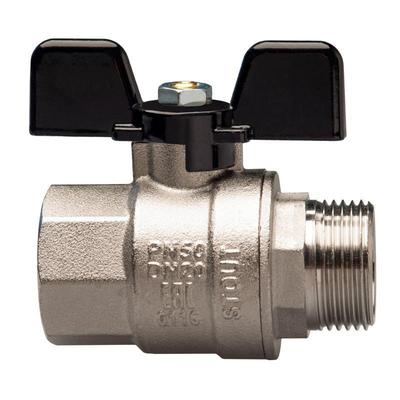 Кран шаровой STOUT полнопроходной, ВР/НР, ручка бабочка 1 1/4