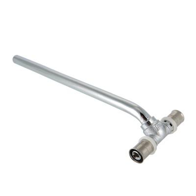 Тройник радиаторный пресс с латунной хром. трубкой 15 мм, 20х15х20 (700 мм. длинный) VALTEC 1/30