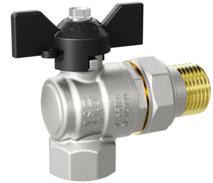 Кран шаровой водяной угловой LD Pride 3/4" В-ГШ (американка) бабочка (8)