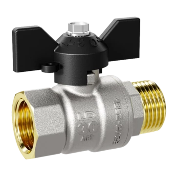 Кран шаровой водяной LD Pride 1 1/4" ВН бабочка черный (6)
