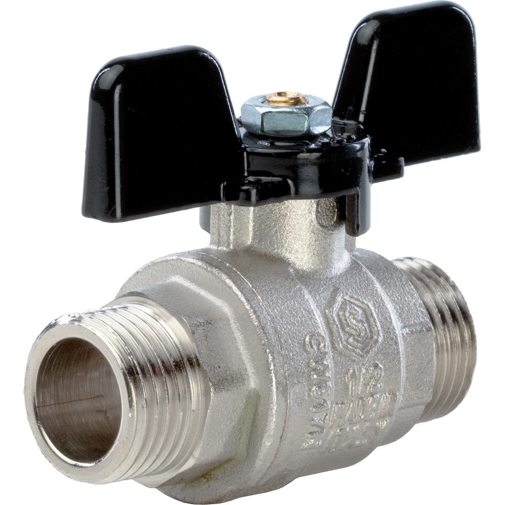 Кран шаровой STOUT полнопроходной, НР/НР, ручка бабочка 1 1/4