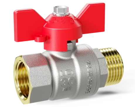 Кран шаровой водяной LD Pride 1/2" ВН бабочка красный (30)