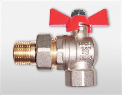 Кран шаровой полнопроходной c накидной гайкой угловой бабочка 1/2" ALTSTREAM