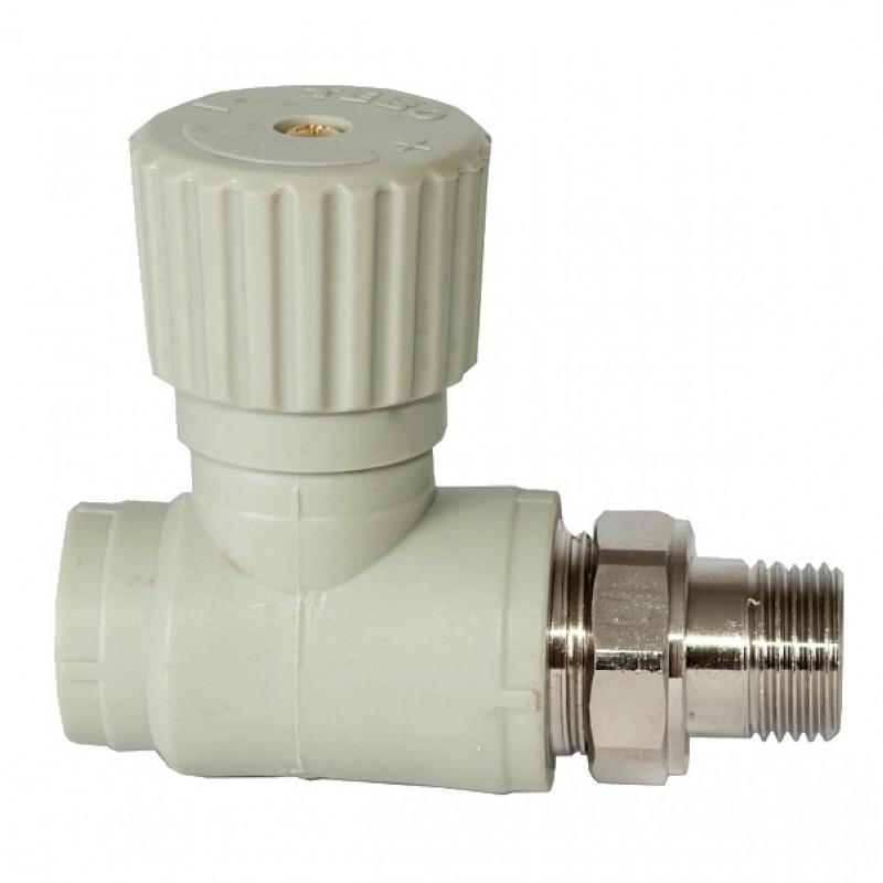 Вентиль для радиаторов 25*3/4 прямой TEBO серый (5/50)