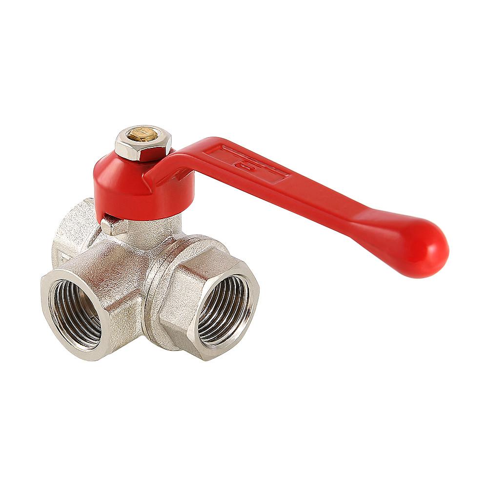 Кран VALTEC шар. 3-ход. Т-обр. 3/4" 4/48