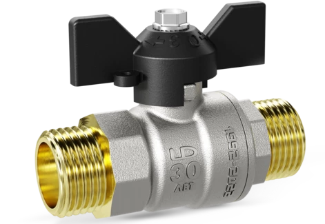 Кран шаровой водяной LD Pride 1/2" НН бабочка синий (20)
