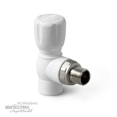 Кран шаровой для радиаторов 25*3/4 угловой TEBO белый (5/45)