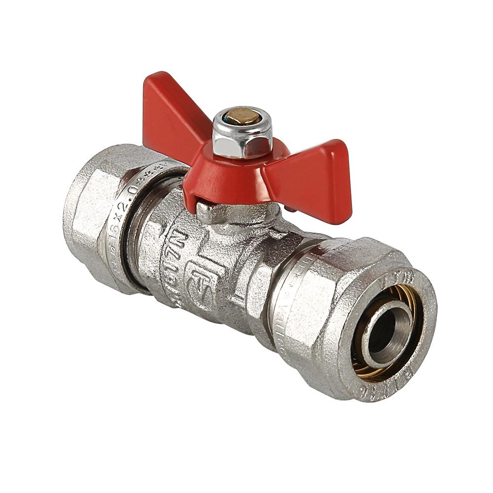 Кран VALTECшар. под обжим, рукоятка бабочка 16 19/192