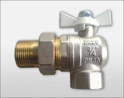 Кран шаровой полнопроходной c накидной гайкой бабочка угловой 1/2" белая ручка (шт.) ALTSTREAM