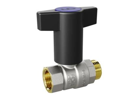 Кран шаровой водяной LD Pride 1/2" ВН Т-ручка синий + красный