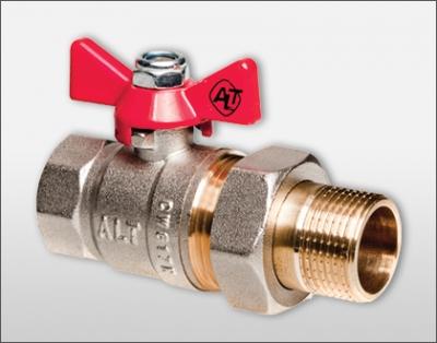 Кран шаровой полнопроходной c накидной гайкой бабочка 1/2" ALTSTREAM