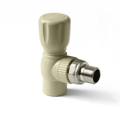 Кран шаровой для радиаторов 25*3/4 угловой TEBO серый (5/45)