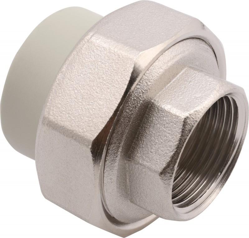 Муфта комб. разъем. ВР 50*1 1/2 TEBO серый (4/32)