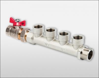 Коллектор 3/4"х1/2" на 2 выхода в.р. в комплекте с шаровой кр. ALTSTREAM