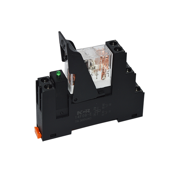 Колодка реле 14F08-E, 8pin на DIN-рейку с пластиковым фиксатором