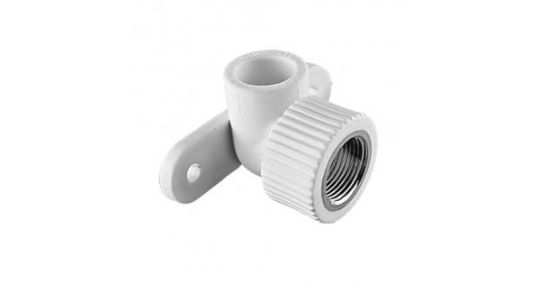 Угольник комб. ВР 20*1/2 с креплением для гипсокартона TEBO белый (10/60)