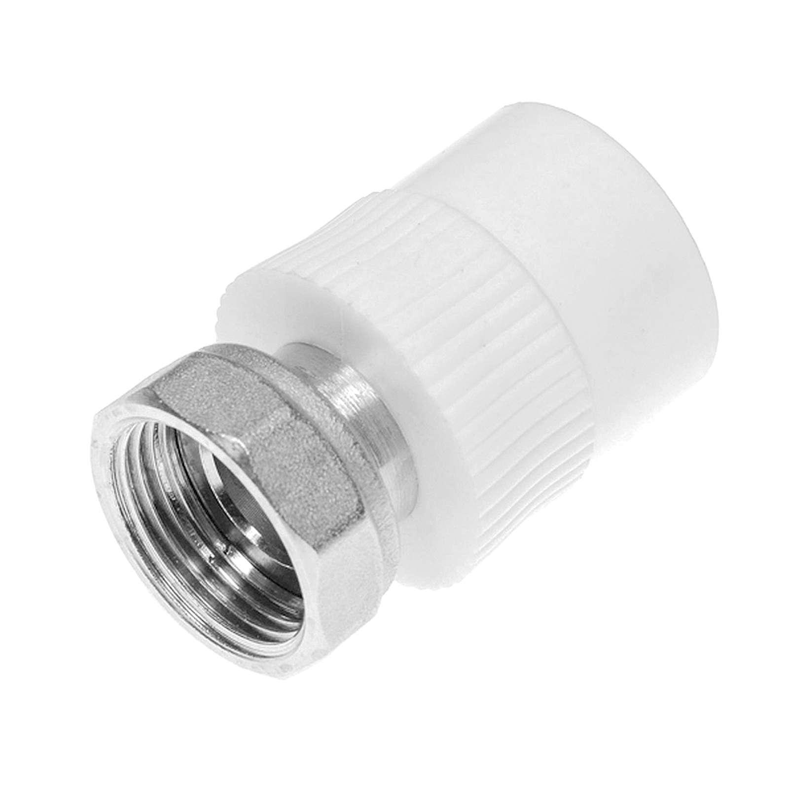 Муфта с накидной гайкой 32*1 1/4 (мет. штуцуер) TEBO белый (10/50)