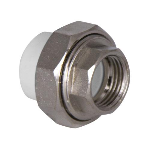 Муфта комб. разъем. ВР 63*2 евроконус TEBO белый (4/16)