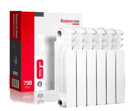 Биметаллический радиатор Radena CS 1000 350/100 4 секций
