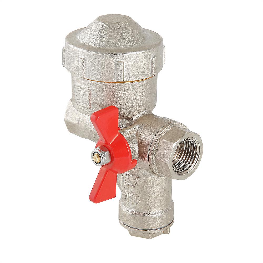 Кран VALTEC шар. КФРД со встроенным фильтром и редуктором давления, рукоятка бабочка 1/2" вн.-вн