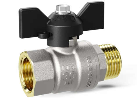 Кран шаровой водяной LD Pride 1/2" В/Н бабочка черный (30)