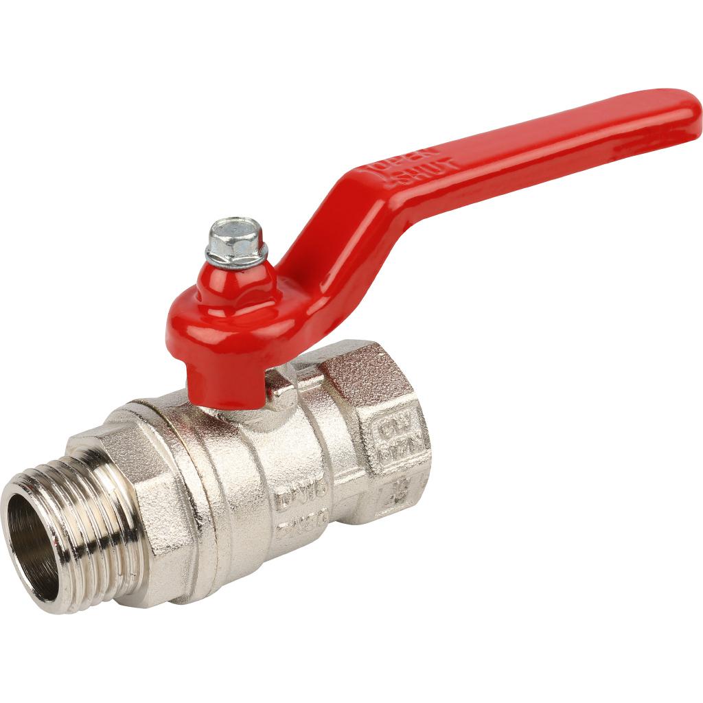 Кран шаровой STOUT стандартнопроходной, ВР/НР, ручка рычаг 1/2" (красная ручка)