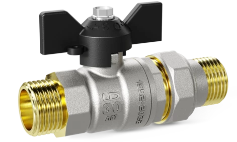 Кран шаровой водяной LD Pride 1/2 Н-ГШ (американка) бабочка черный (12 шт)