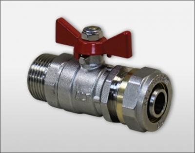 Кран шаровой под обжим, рукоятка бабочка, 16х1/2" ALTSTREAM