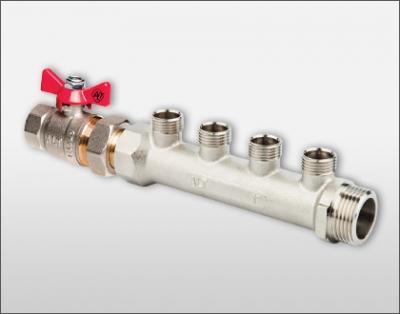 Коллектор 3/4"х1/2" на 3 выхода н.р. в комплекте с шаровой кр. ALTSTREAM