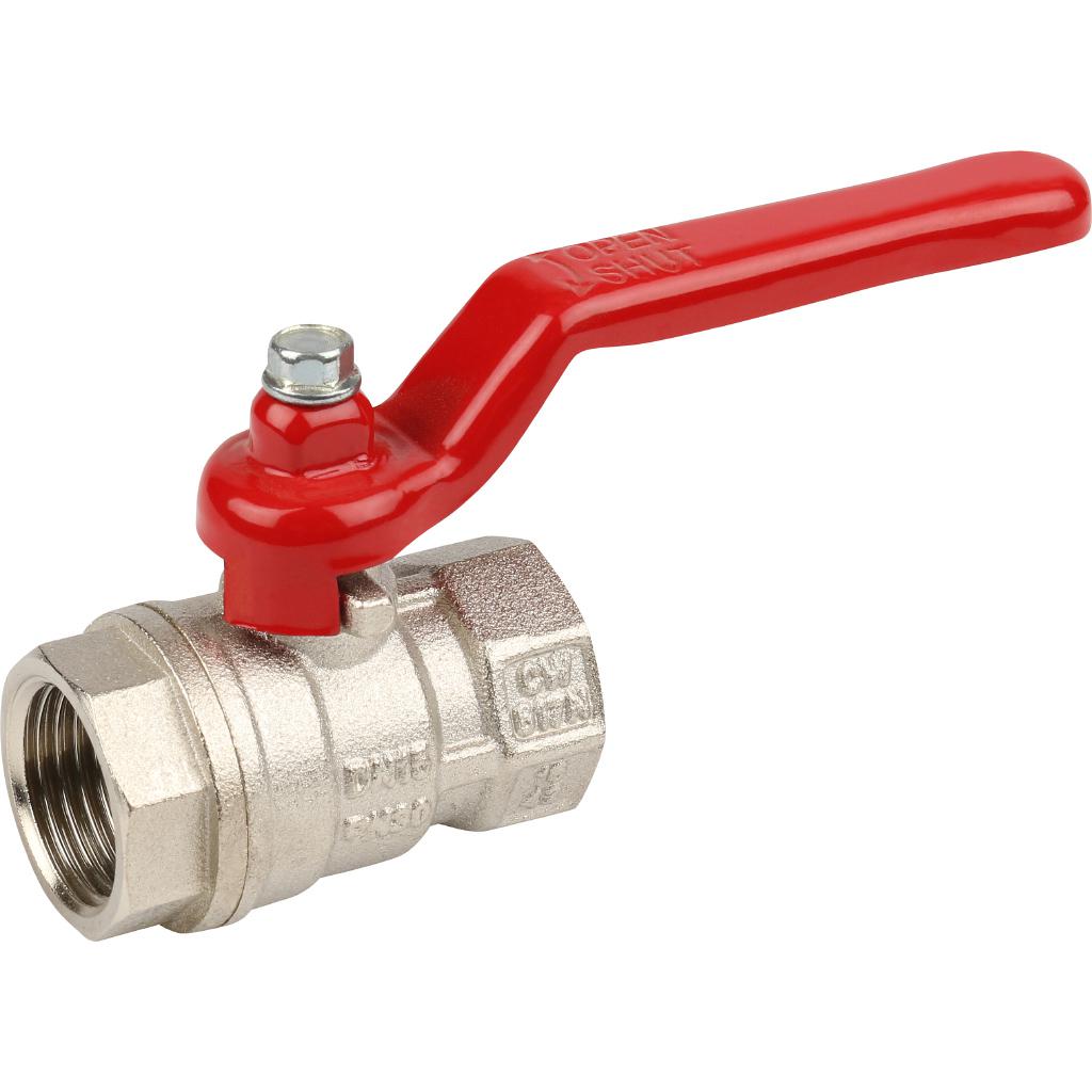Кран шаровой STOUT стандартнопроходной, ВР/ВР, ручка рычаг 1/2" (красная ручка)
