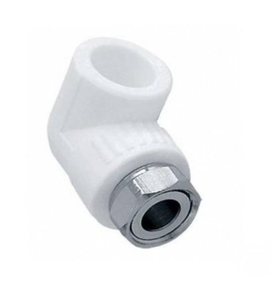 Угольник с накидной гайкой 32*1 1/4 (мет. штуцер) TEBO белый (10/40)