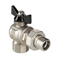 Кран VALTEC шар. PERFECT угловой с полусгоном 3/4" вн.-нар. 6/24