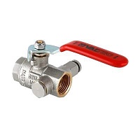 Кран шар. BASE с дренажом и воздухоотводчиком 1/2" вн.-вн. VALTEC 12/108