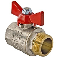 Кран шар. BASE, рукоятка бабочка 1" вн.-нар. VALTEC 6/90